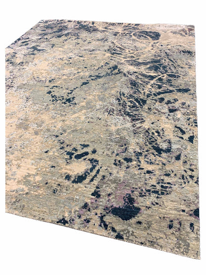 Artisan Adele Grey Blue Transitional Knotted Rug - Rugs - Artisan - Atlanta Designer Rugs