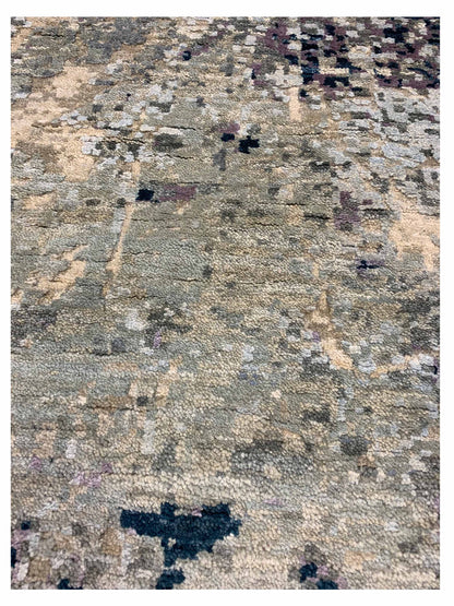 Artisan Adele Grey Blue Transitional Knotted Rug - Rugs - Artisan - Atlanta Designer Rugs