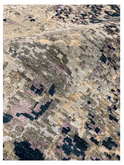 Artisan Adele Grey Blue Transitional Knotted Rug - Rugs - Artisan - Atlanta Designer Rugs