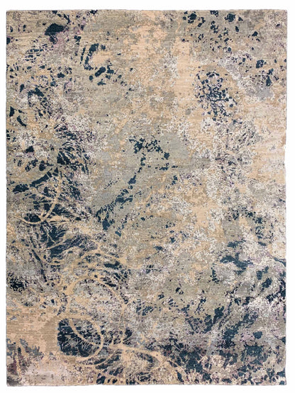 Artisan Adele Grey Blue Transitional Knotted Rug - Rugs - Artisan - Atlanta Designer Rugs