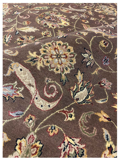 Artisan Michelle  Brown Ivory Traditional Knotted Rug
