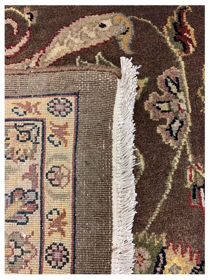Artisan Michelle  Brown Ivory Traditional Knotted Rug