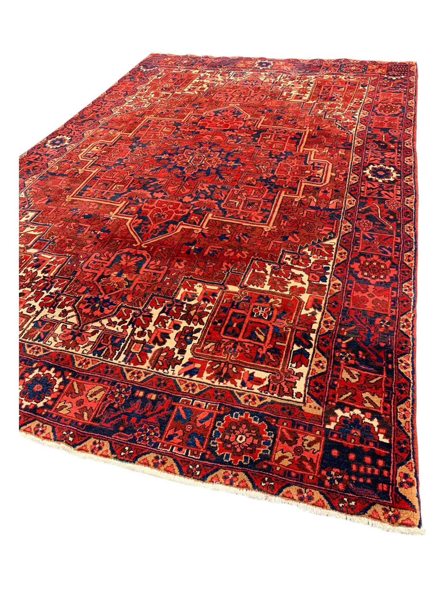 Artisan Persian Traditions  Rust Blue Traditional Knotted Rug