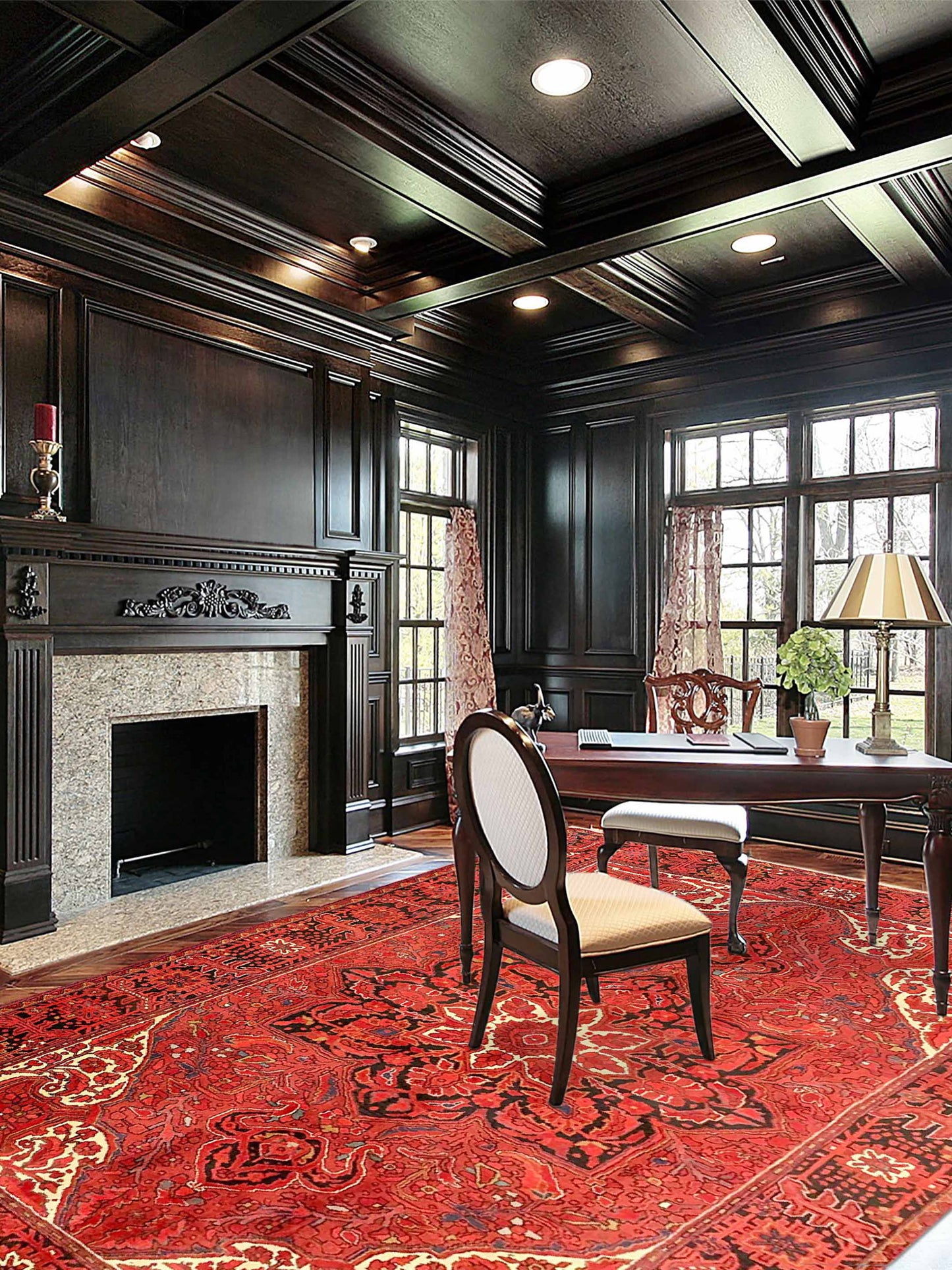 Artisan Persian Traditions Red Charcoal Traditional Knotted Rug - Rugs - Artisan - Atlanta Designer Rugs