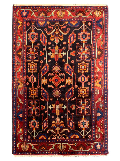 Artisan Persian Traditions Black Red Traditional Knotted Rug - Rugs - Artisan - Atlanta Designer Rugs