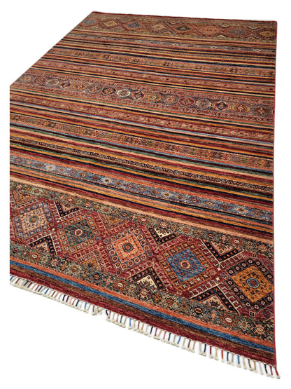 Artisan Kelsey  Red Multi Traditional Knotted Rug