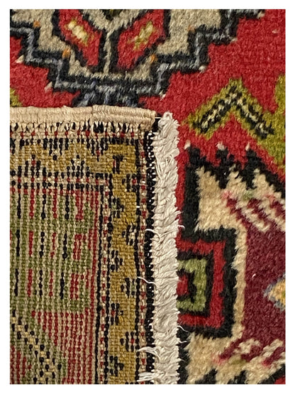 Artisan Angelina  Red  Vintage Knotted Rug