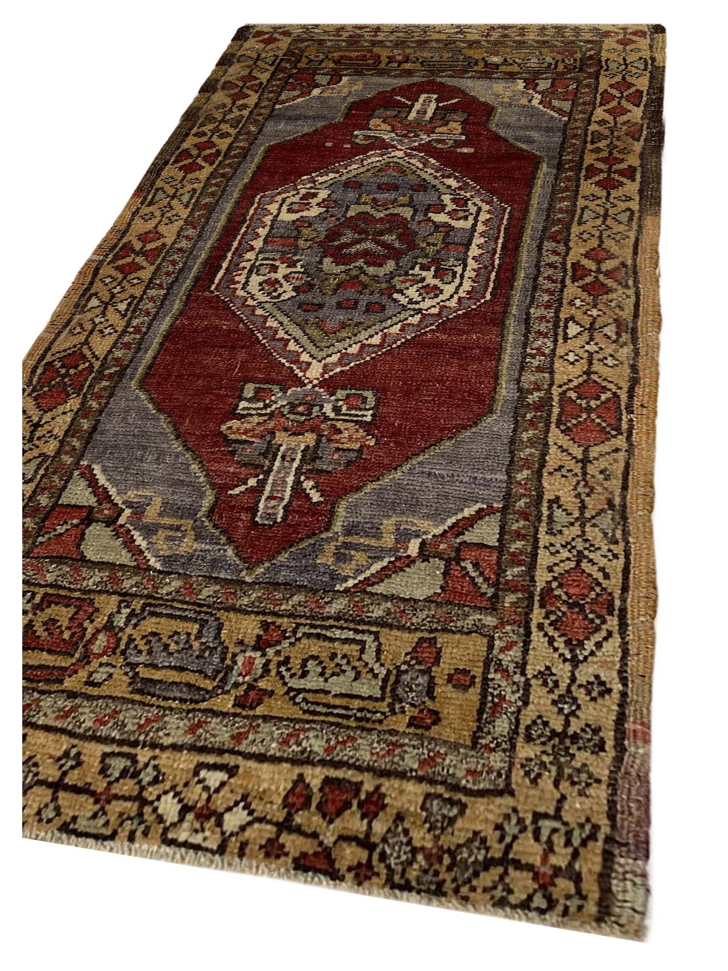 Artisan Angelina  Rust Gold Vintage Knotted Rug