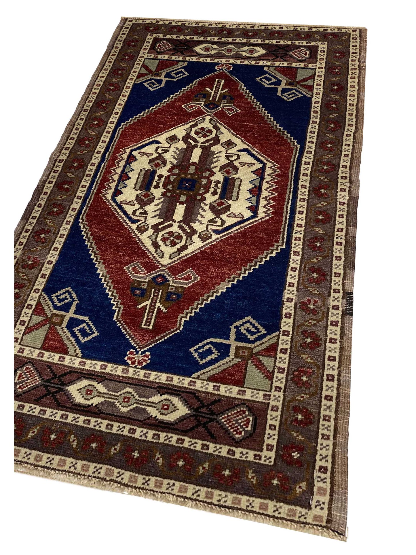 Artisan Angelina  Red Brown Vintage Knotted Rug