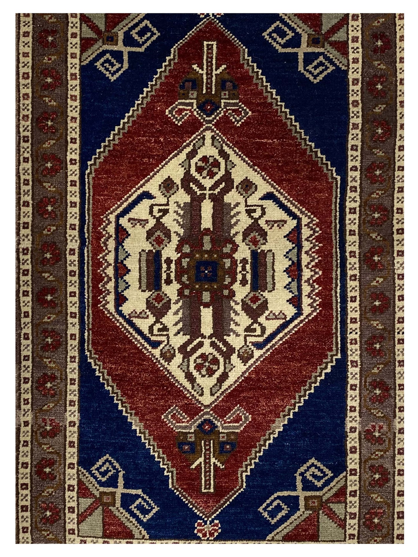 Artisan Angelina  Red Brown Vintage Knotted Rug
