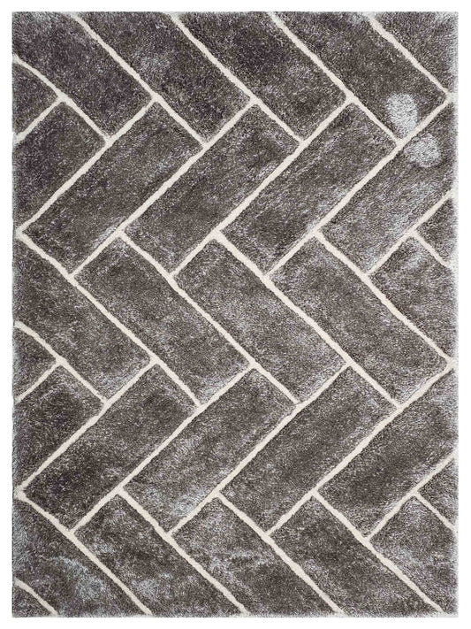 American Cover Design 3D Shaggy 3D 801 Silver Modern Tufted Rug