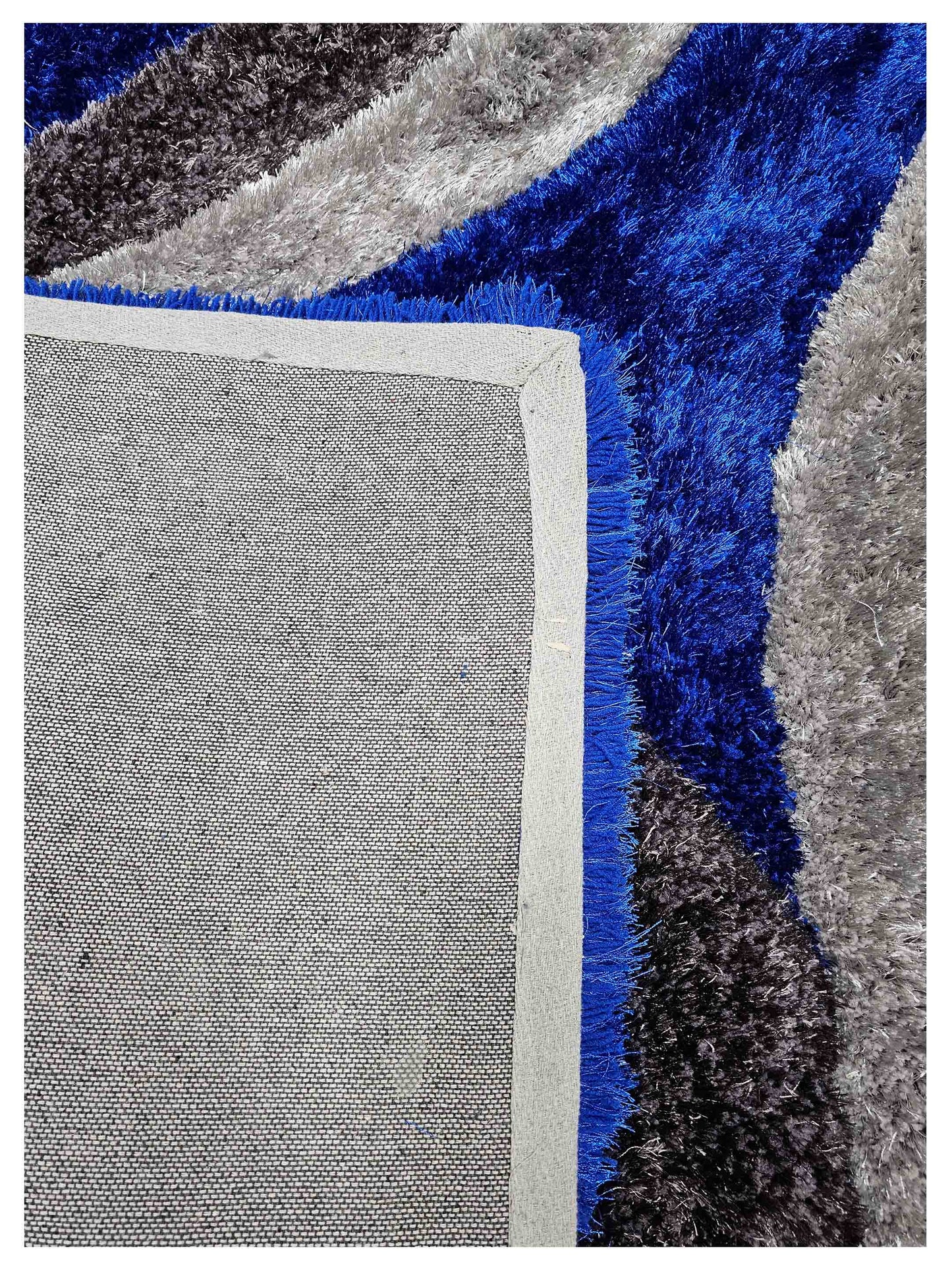 American Cover Design 3D Shaggy 3D 805 Electric Blue   Modern Tufted Rug