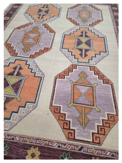 Artisan Blossom Ivory Aubergine Traditional Knotted Rug - Rugs - Artisan - Atlanta Designer Rugs