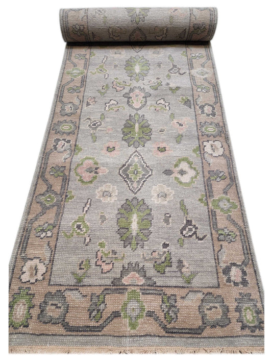 Artisan Blossom Penelop Grey Traditional Knotted Rug