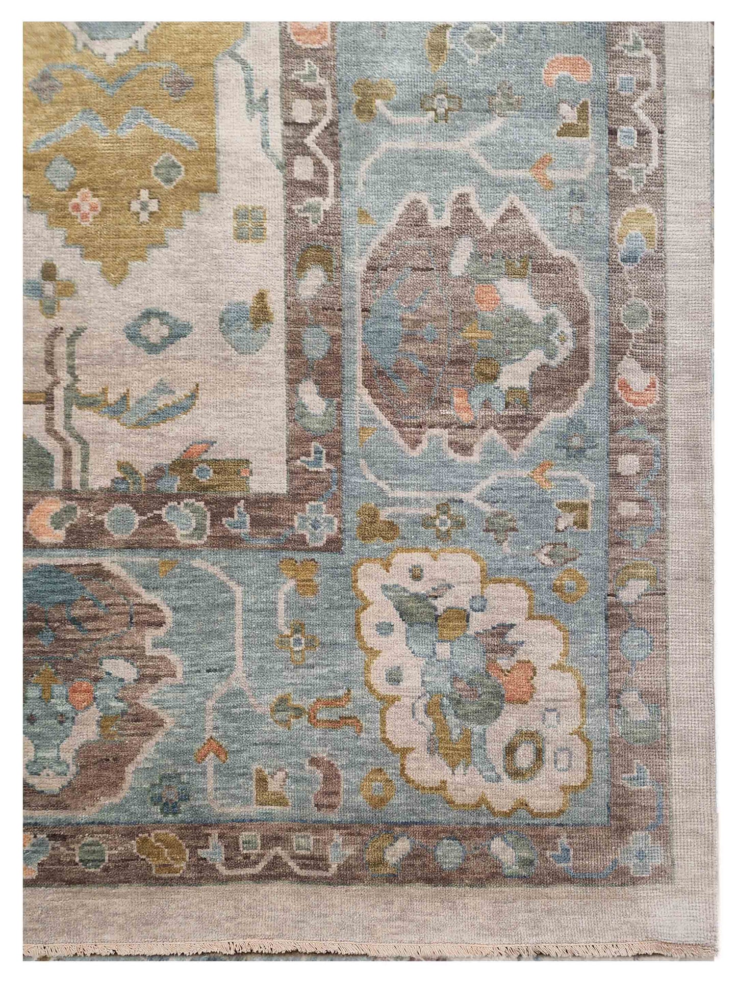 Artisan Blossom  Beige Grey Traditional Knotted Rug