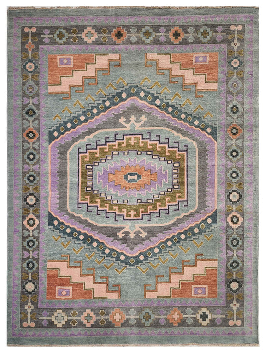Artisan Blossom Liza Grey Traditional Knotted Rug