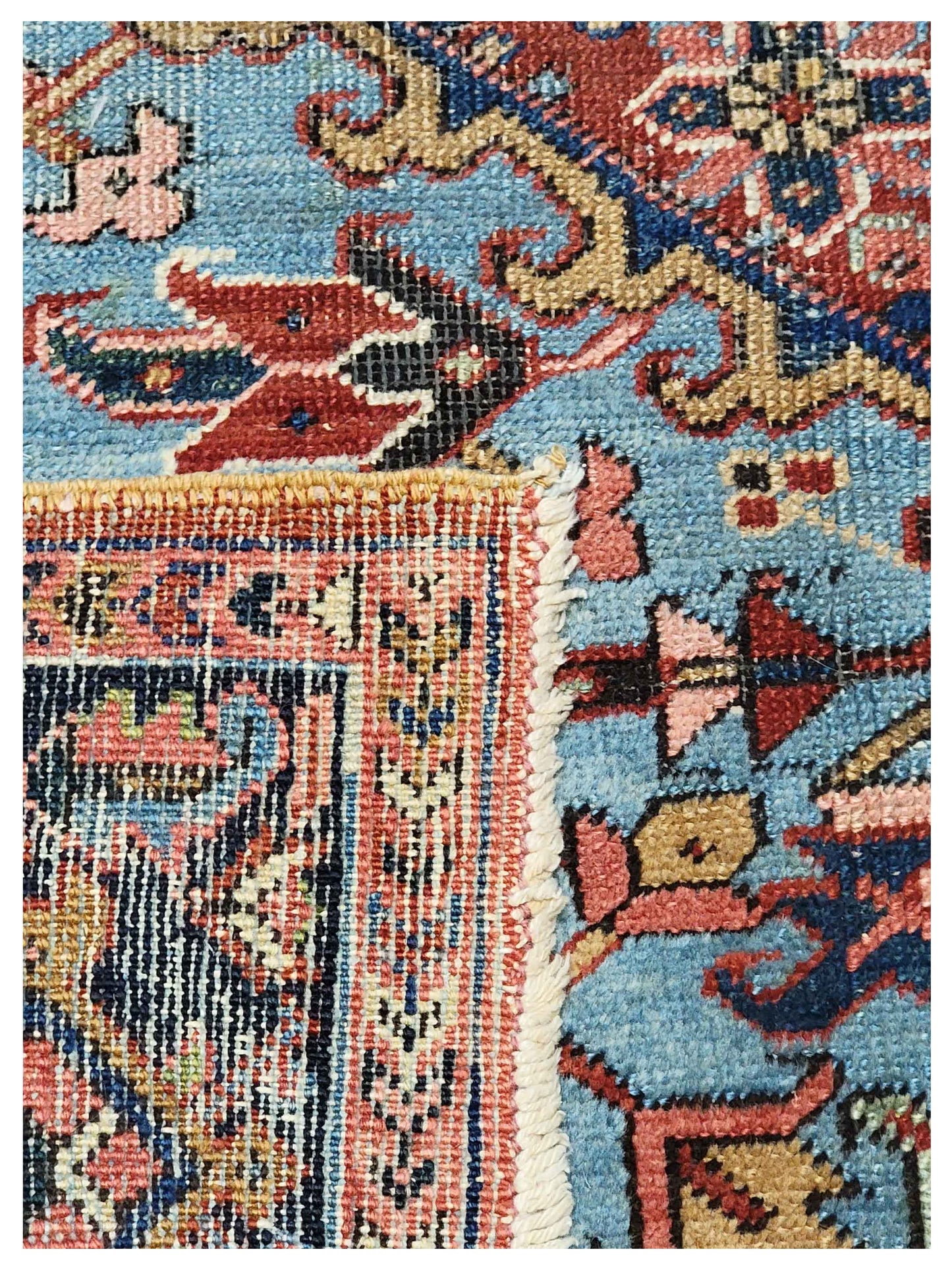 Artisan Annette  Red Navy Antique Knotted Rug