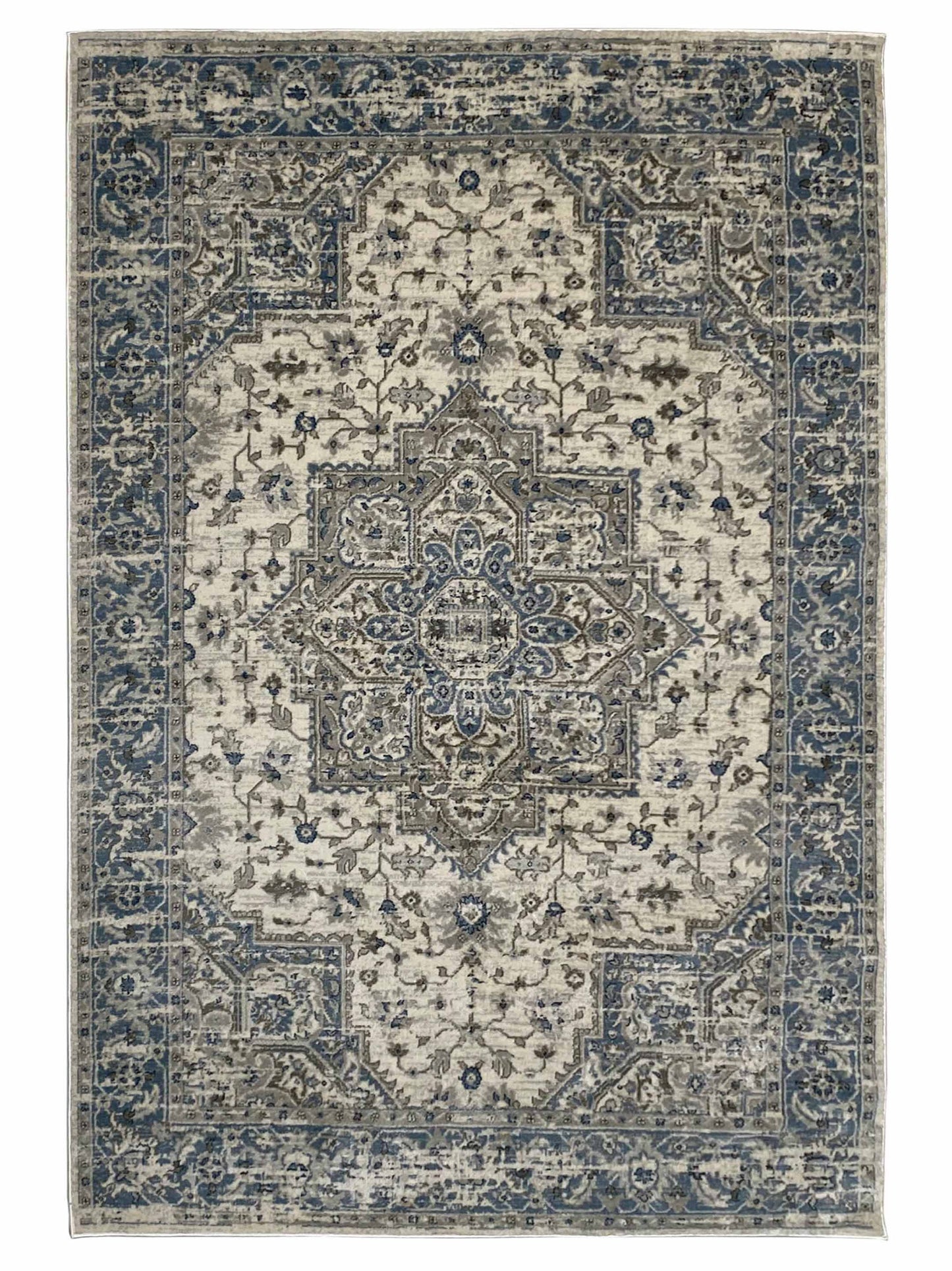 Artisan Bella Cream Blue Transitional Machinemade Rug - Rugs - Artisan - Atlanta Designer Rugs