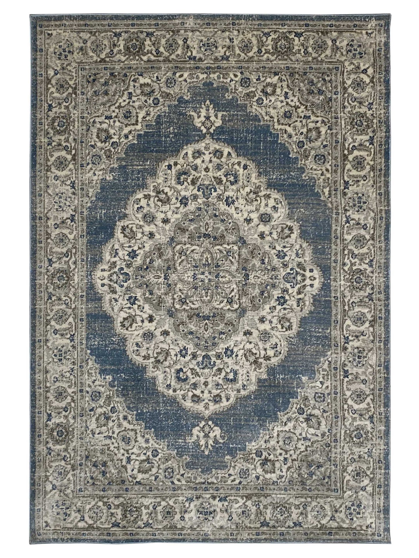 Artisan Bella Blue Cream Transitional Machinemade Rug - Rugs - Artisan - Atlanta Designer Rugs