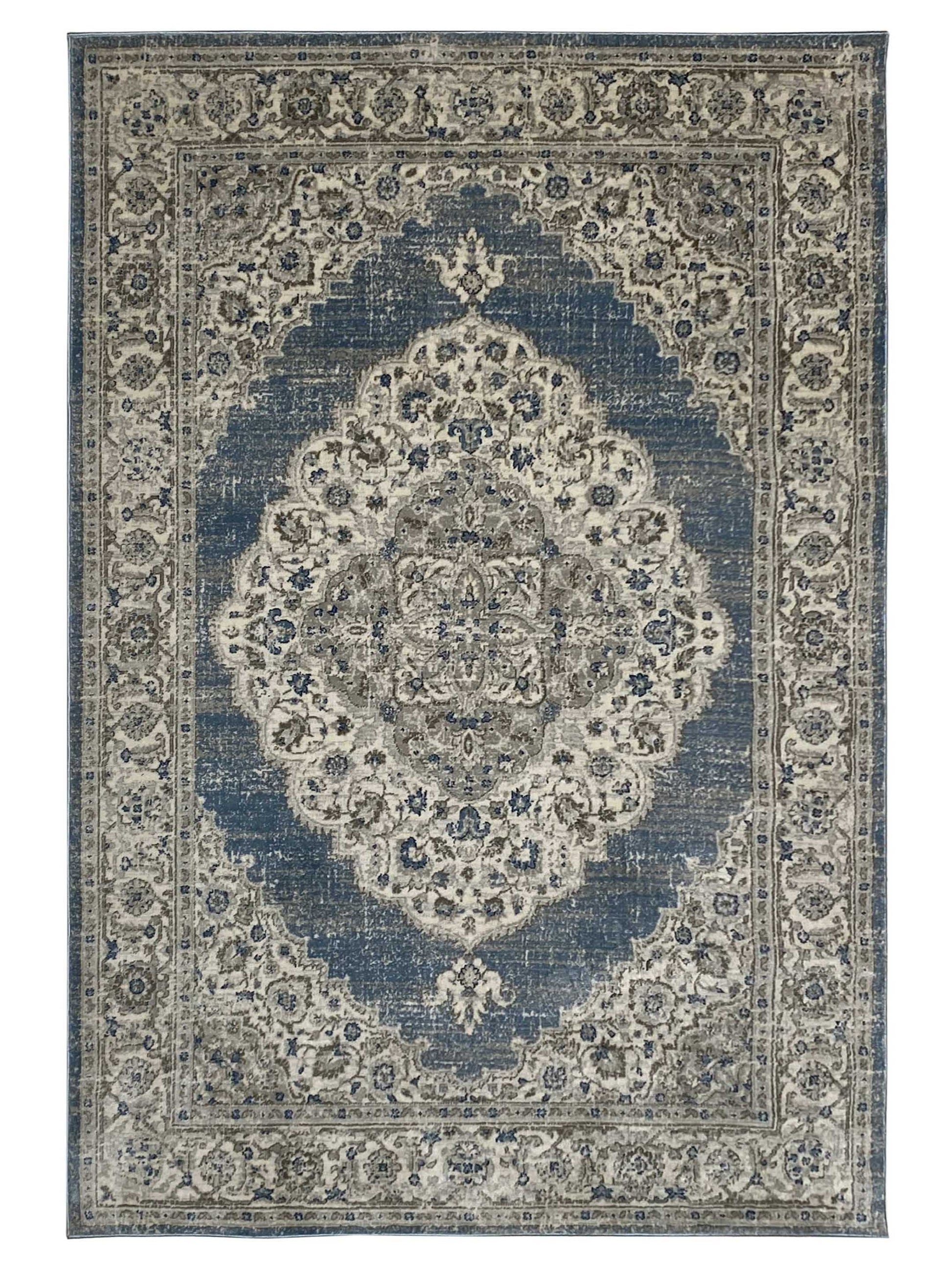 Artisan Bella Blue Cream Transitional Machinemade Rug - Rugs - Artisan - Atlanta Designer Rugs