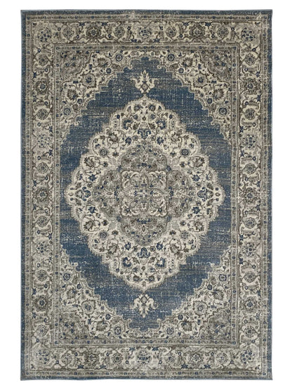 Artisan Bella Blue Cream Transitional Machinemade Rug - Rugs - Artisan - Atlanta Designer Rugs