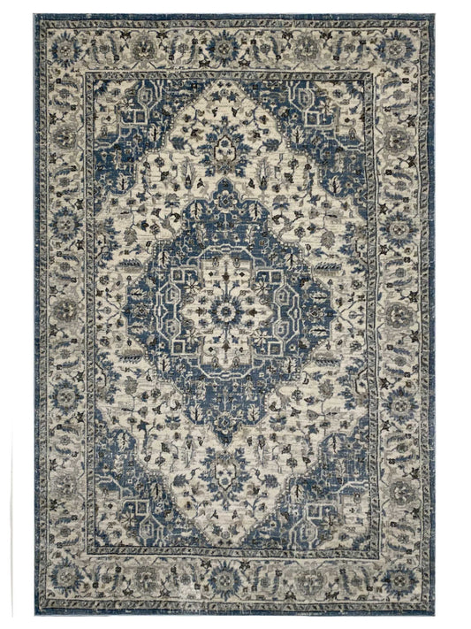 Artisan Bella Cream Blue Transitional Machinemade Rug - Rugs - Artisan - Atlanta Designer Rugs