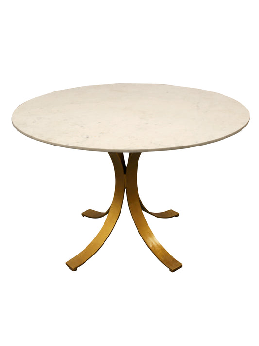 Eclectic Home Dining Table Lawrence 48" Brass Round Dining Table Furniture Rug