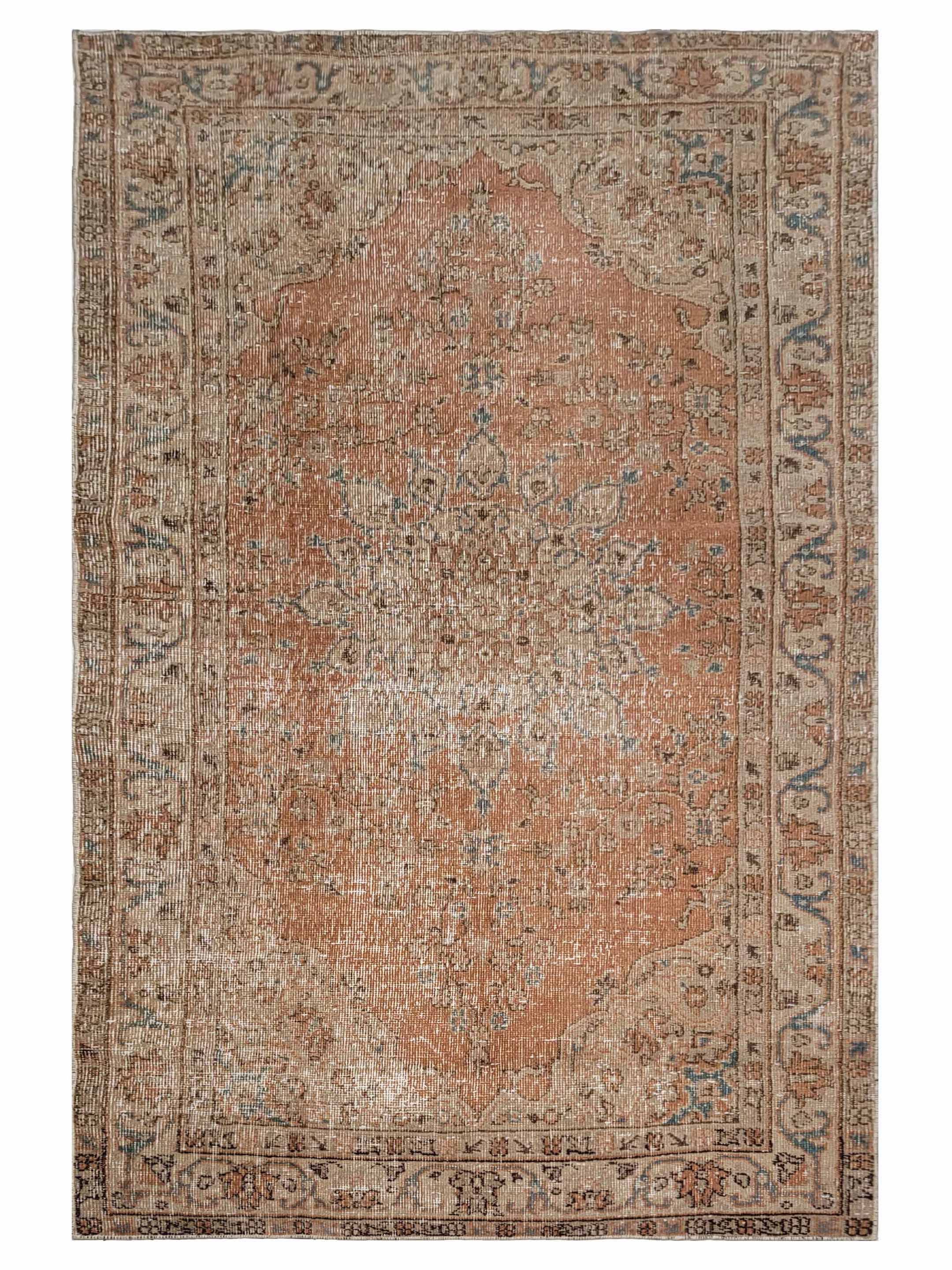 Artisan Angelina Rust Ivory Vintage Knotted Rug – Atlanta Designer Rugs