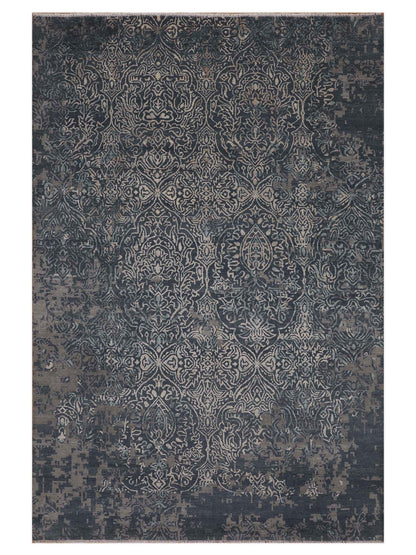 Artisan Mary Grey Blue Contemporary Knotted Rug - Rugs - Artisan - Atlanta Designer Rugs