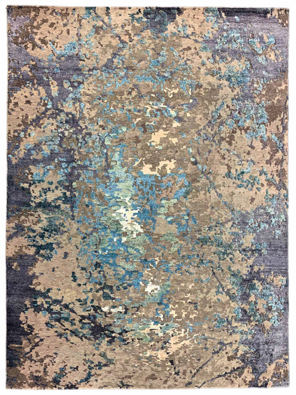 Artisan Mary Silver Blue Contemporary Knotted Rug - Rugs - Artisan - Atlanta Designer Rugs