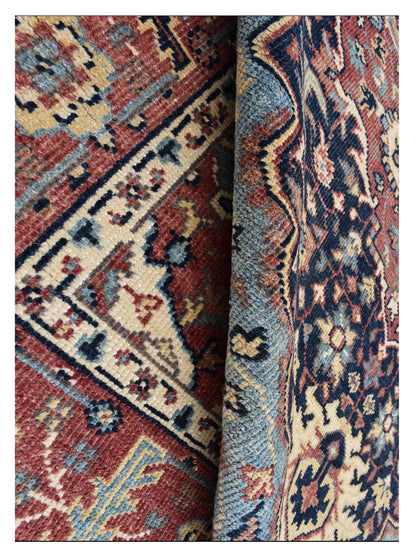 Artisan Aimee Navy Red Traditional Knotted Rug - Rugs - Artisan - Atlanta Designer Rugs