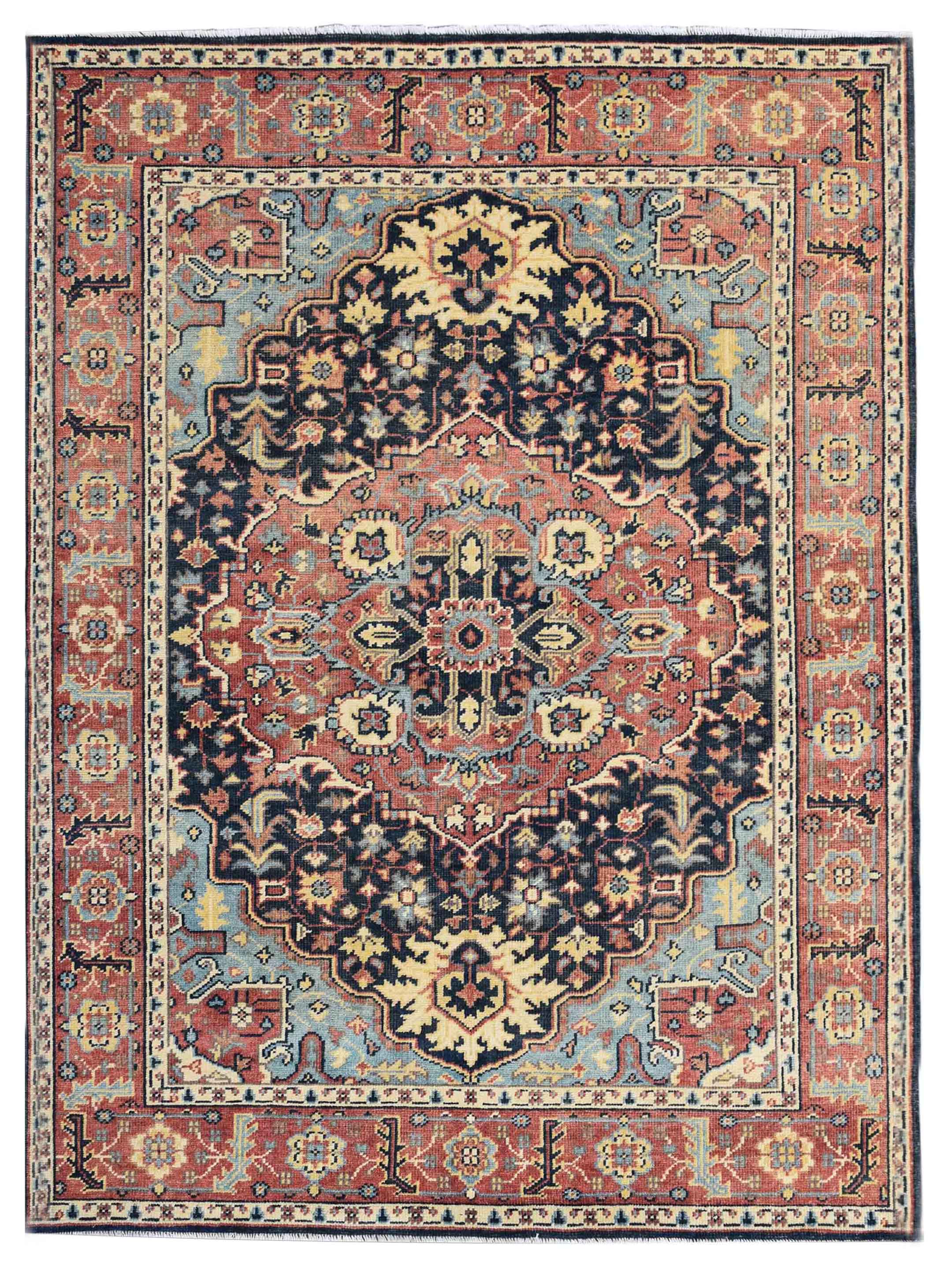 Artisan Aimee Navy Red Traditional Knotted Rug – Atlanta Designer Rugs