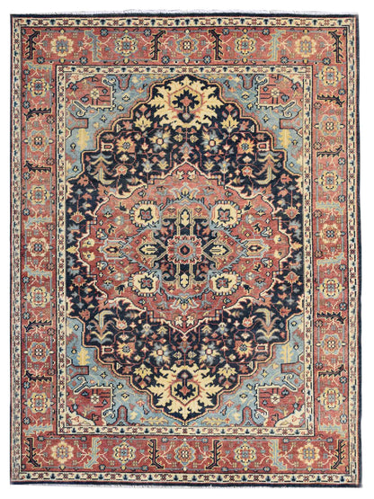 Artisan Aimee Navy Red Traditional Knotted Rug - Rugs - Artisan - Atlanta Designer Rugs