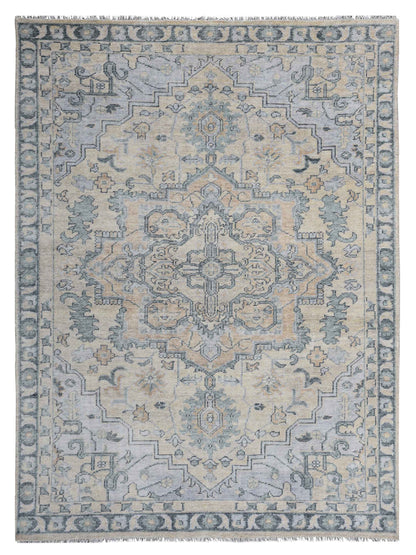 Artisan Aimee Camel Lt.Blue Traditional Knotted Rug - Rugs - Artisan - Atlanta Designer Rugs