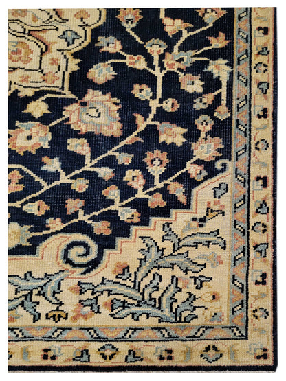 Artisan Aimee Navy Gold Traditional Knotted Rug - Rugs - Artisan - Atlanta Designer Rugs