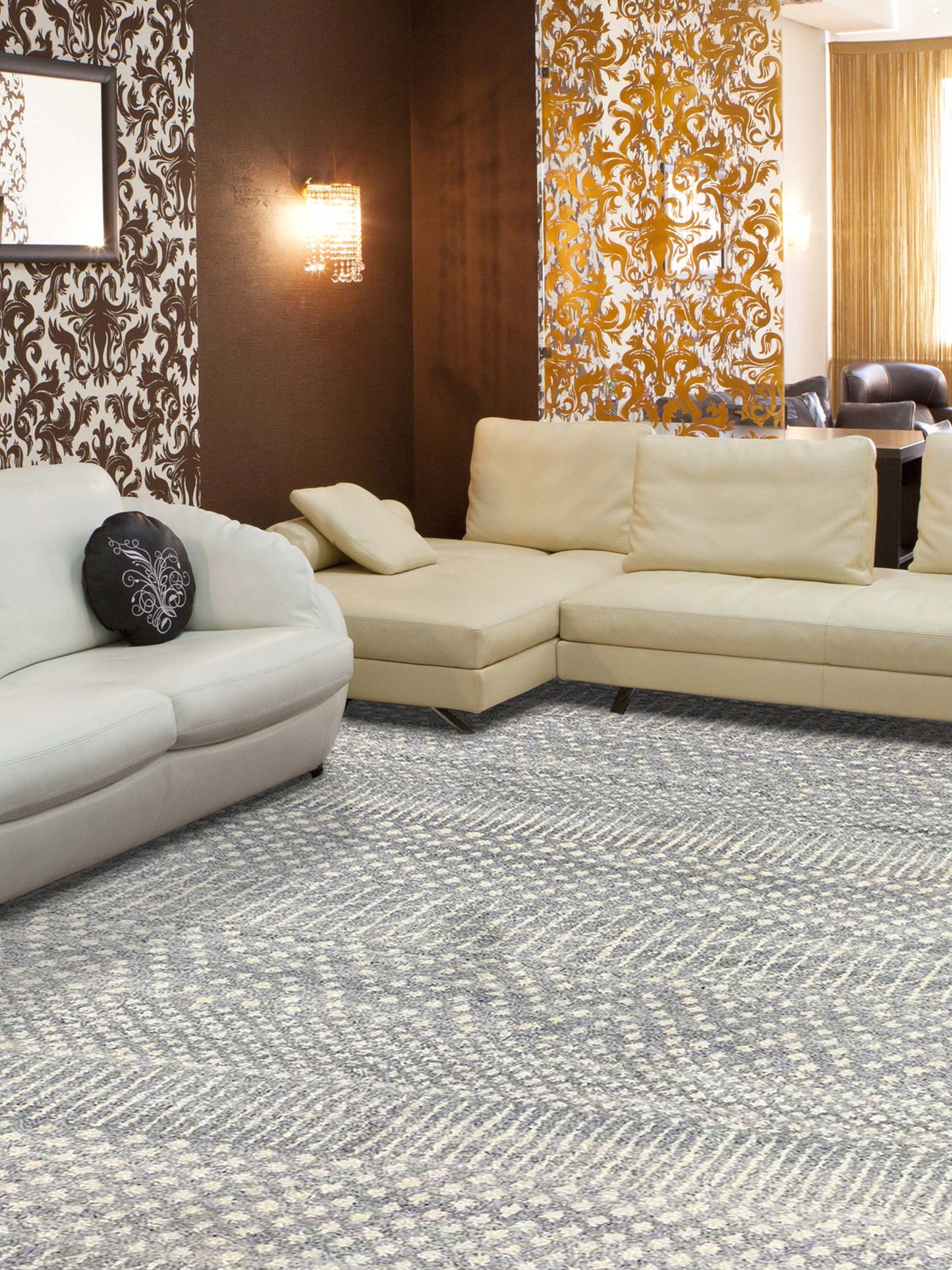 Artisan Marion  Grey Ivory Transitional Knotted Rug