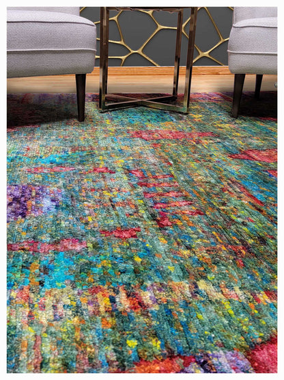 Artisan Ashley Multi Green Transitional Knotted Rug - Rugs - Artisan - Atlanta Designer Rugs