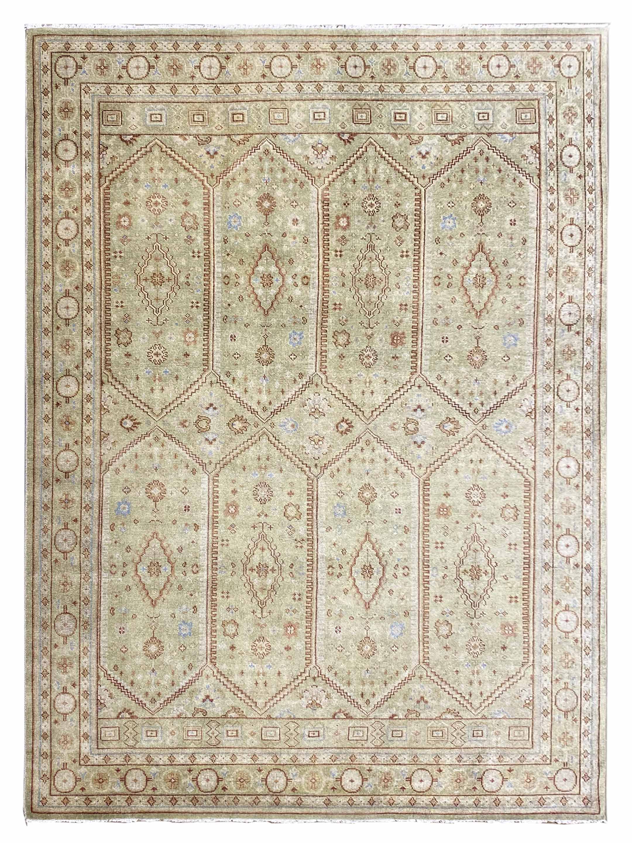 Artisan Uma Green Traditional Knotted Rug – Atlanta Designer Rugs