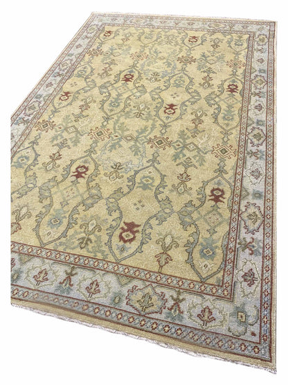 Artisan Uma Gold Beige Traditional Knotted Rug - Rugs - Artisan - Atlanta Designer Rugs