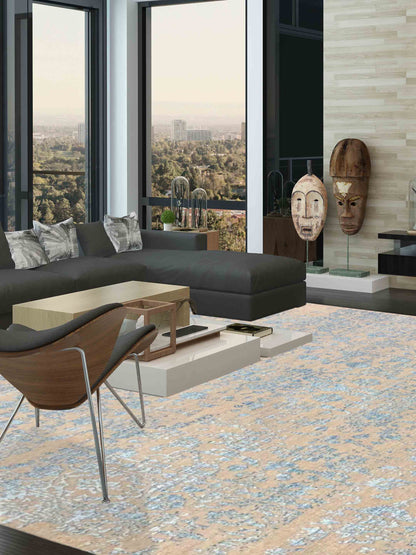 Artisan Elisabeth  Beige Blue Modern Knotted Rug