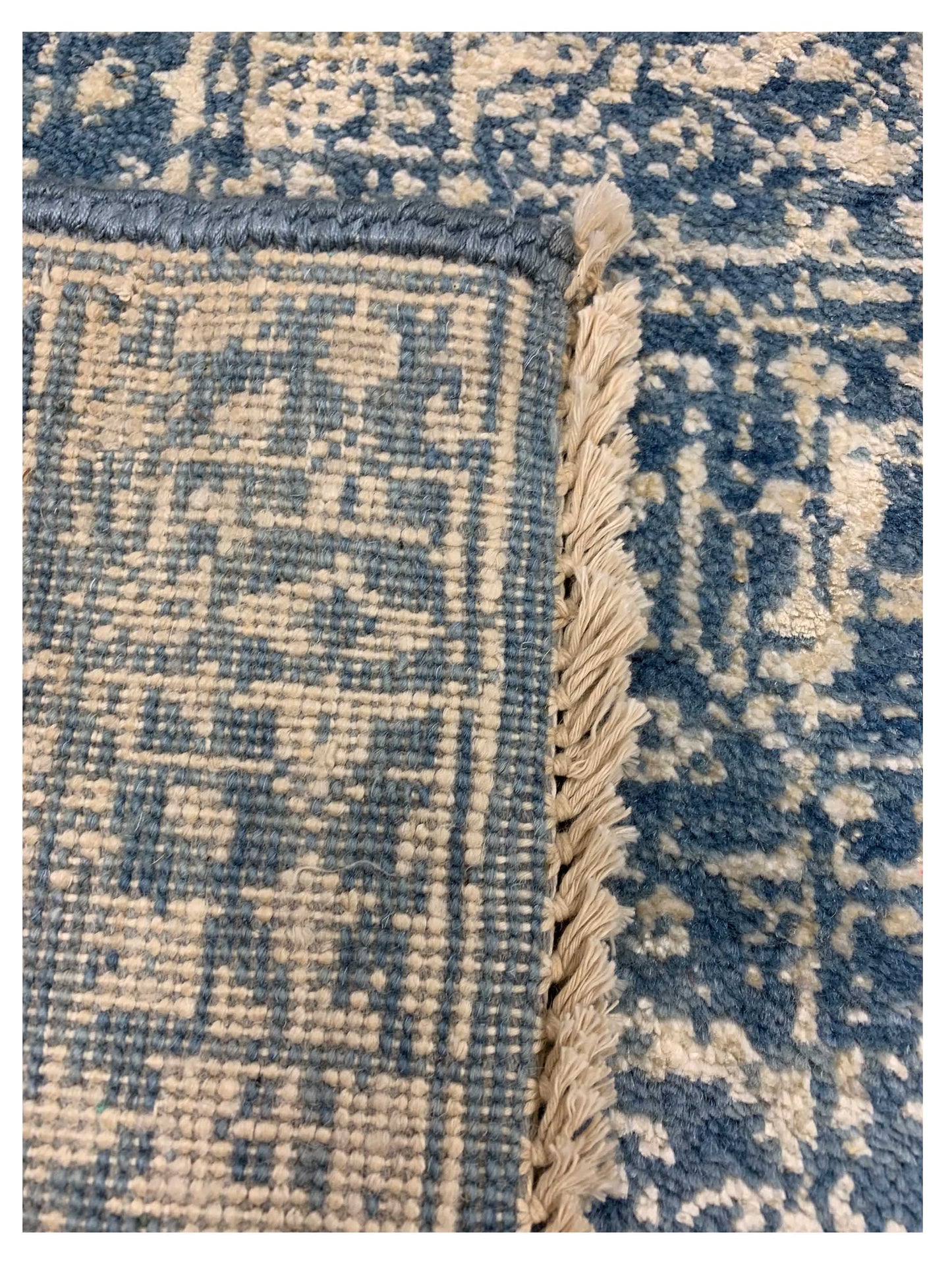 Artisan Adele  Silver Blue Transitional Knotted Rug