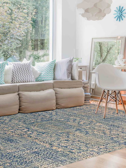 Artisan Adele  Silver Blue Transitional Knotted Rug