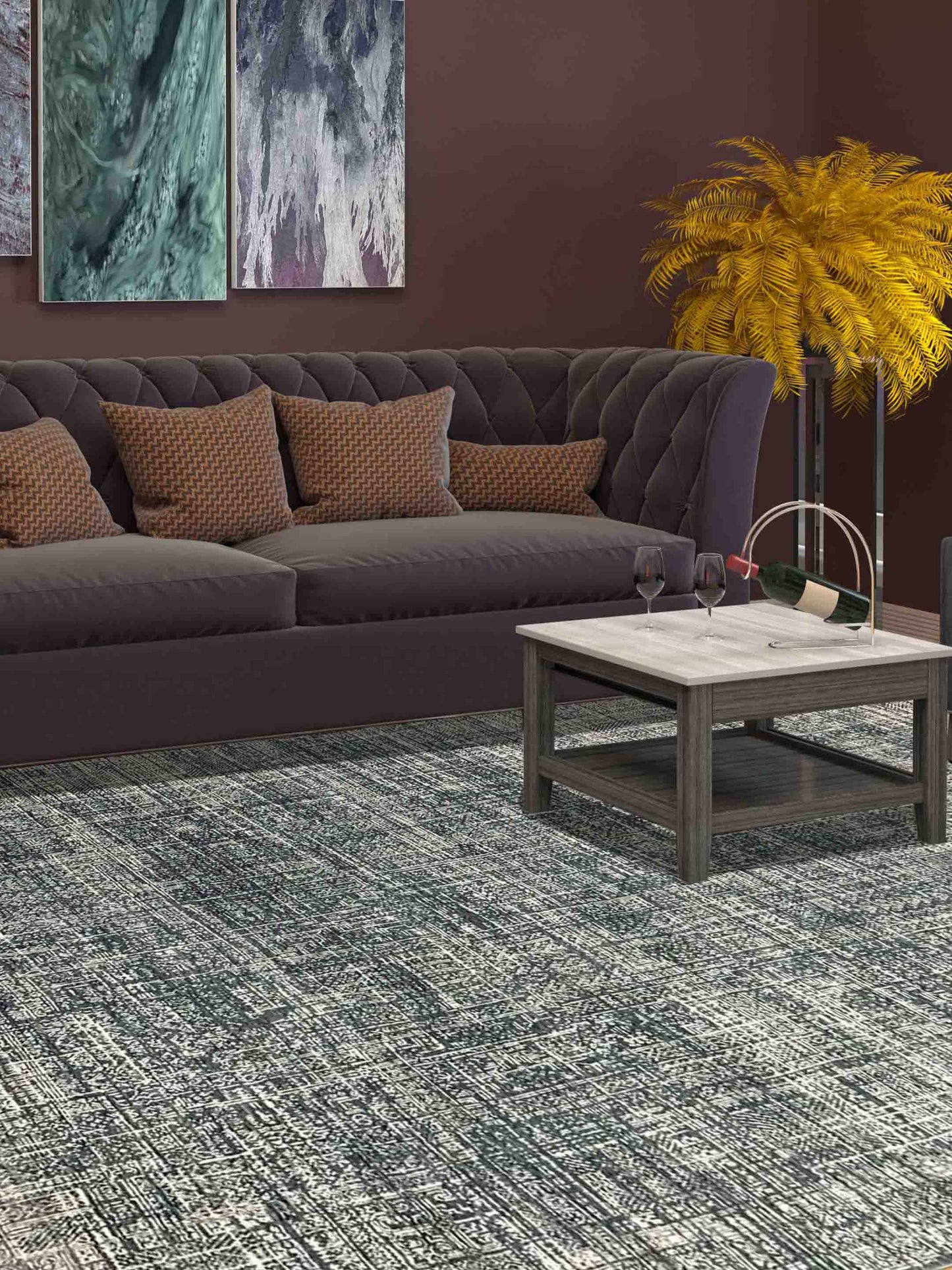 Artisan Adele  Charcoal  Transitional Knotted Rug