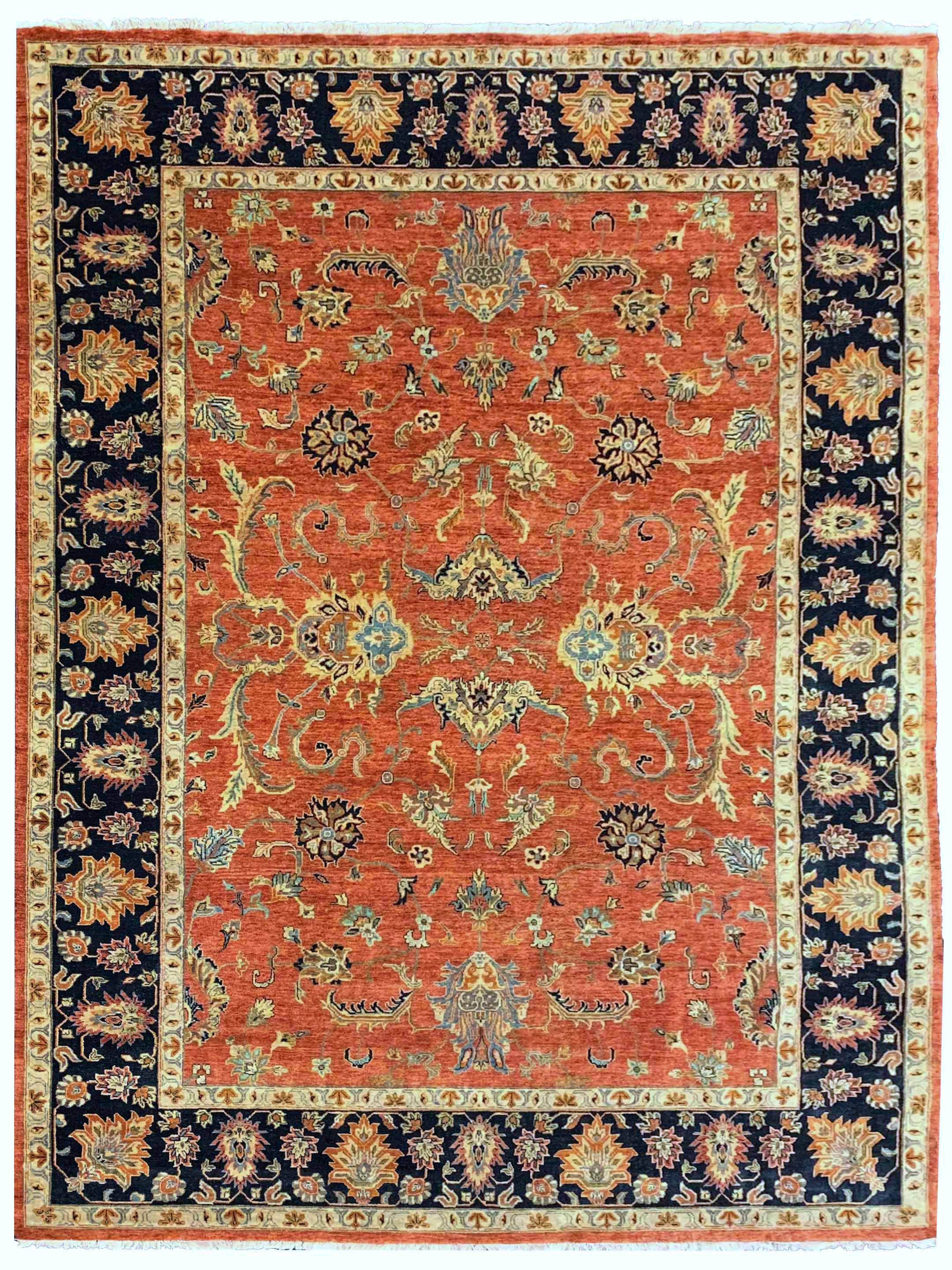 Anna Rust Black Traditional Knotted Rug | Handspun Wool – Atlanta ...
