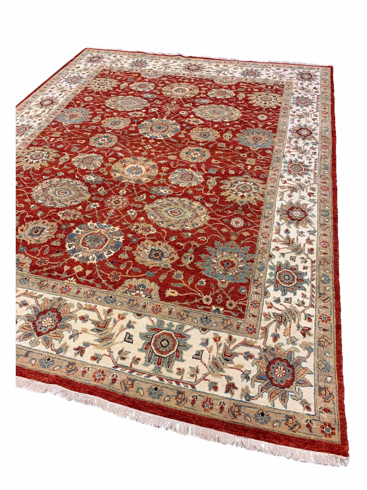 Artisan Anna  Red Ivory Traditional Knotted Rug