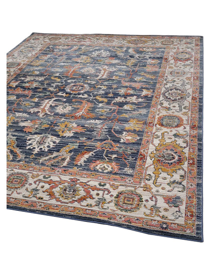 Artisan Bellisimo  Blue Ivory Traditional Machinemade Rug
