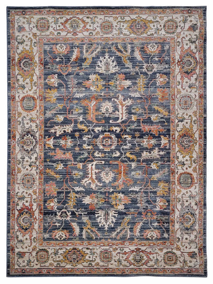 Artisan Bellisimo  Blue Ivory Traditional Machinemade Rug
