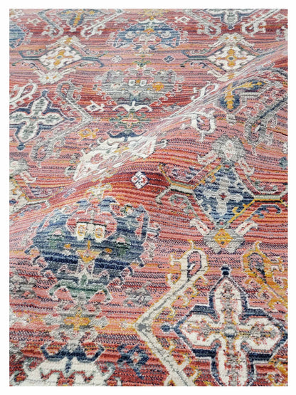 Artisan Bellisimo Red Ivory Traditional Machinemade Rug