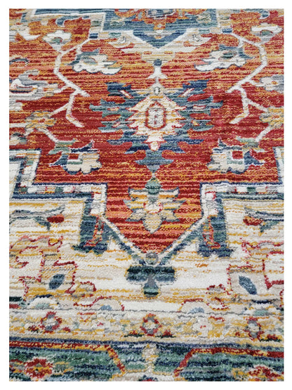Artisan Bellisimo Red Blue Traditional Machinemade Rug