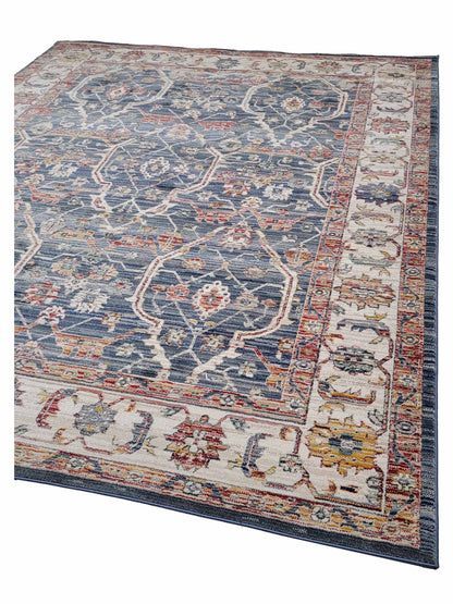 Artisan Bellisimo Blue Ivory Traditional Machinemade Rug